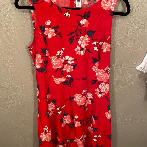 Old Navy a-line red floral dress - Picture 1 of 6